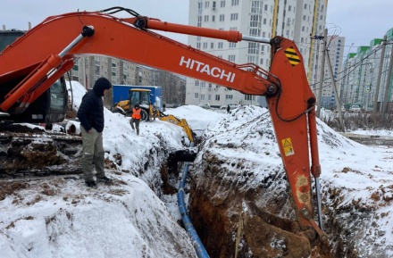 Строительство сетей к микрорайону Взлетный завершено